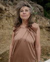 BASERANGE 24 Autumn/Winter Satin Dress Portugal BAS-DRMAX-SS-WI24-ZONG Emerald Brown